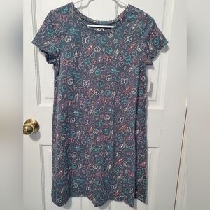 🆕️ NWT SO Gray Dress with Colorful Graphic Patterns